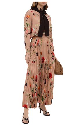 Женская шелковая юбка VALENTINO бежевого цвета по цене 223000 руб., арт. UB0RA702624 | Фото 2 Женская шелковая юбка VALENTINO бежевого цвета, арт. UB0RA702624 | Фото 2
