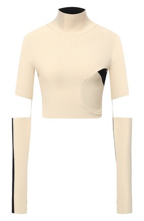 Женская пуловер из вискозы OFF-WHITE кремвого цвета по цене 106000 руб., арт. 0WHF015F20KNI0016110 | Фото 1 Женская пуловер из вискозы OFF-WHITE кремвого цвета, арт. 0WHF015F20KNI0016110 | Фото 1