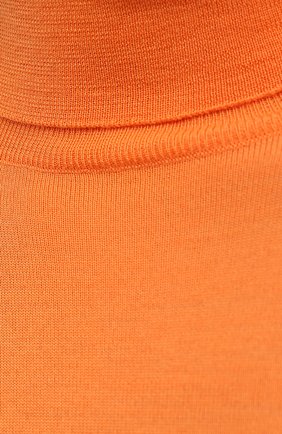 Женская шерстяная водолазка STELLA MCCARTNEY оранжевого цвета, арт. 362828/S1735 | Фото 5 (Женское Кросс-КТ: Водолазка-одежда; Материал внешний: Шерсть; Рукава: Длинные; Длина (для топов): Стандартные; Стили: Кэжуэл)