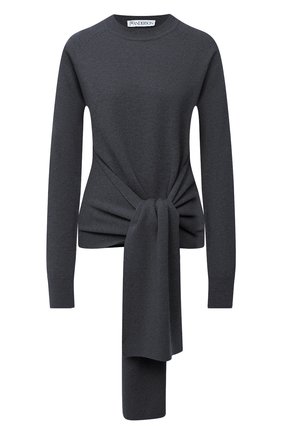 Женский шерстяной пуловер JW ANDERSON серого цвета по цене 44500 руб., арт. KW0339 YN0054 | Фото 1 Женский шерстяной пуловер JW ANDERSON серого цвета, арт. KW0339 YN0054 | Фото 1
