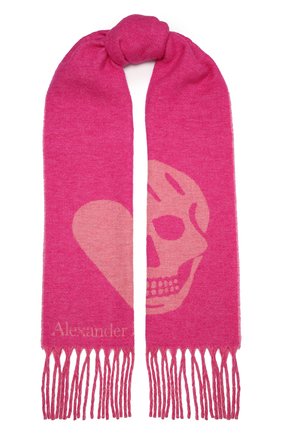 Женский шарф ALEXANDER MCQUEEN розового цвета, арт. 628294/3C78Q | Фото 1 (Материал: Текстиль, Шерсть, Синтетический материал)