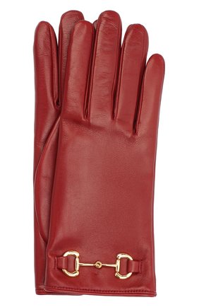 Женские кожаные перчатки GUCCI красного цвета, арт. 603635/BAP00 | Фото 1 (Региональные ограничения белый список (Axapta Mercury): RU; Материал: Натуральная кожа)