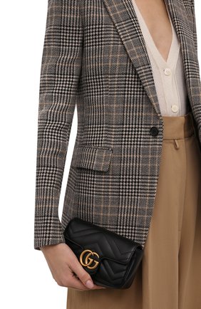 Женская сумка gg marmont super mini GUCCI черного цвета по цене 86000 руб., арт. 476433/DTDCT | Фото 2 Женская сумка gg marmont super mini GUCCI черного цвета, арт. 476433/DTDCT | Фото 2 (Материал: Натуральная кожа; Ремень/цепочка: На ремешке; Размер: mini; Сумки-технические: Сумки через плечо)