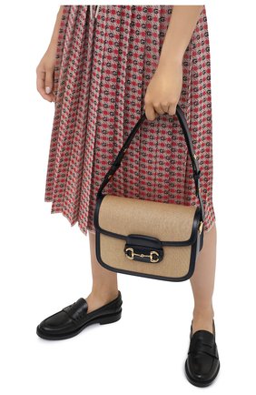 Женская сумка 1955 GUCCI бежевого цвета по цене 181900 руб., арт. 602204/H58AK | Фото 2 Женская сумка 1955 GUCCI бежевого цвета, арт. 602204/H58AK | Фото 2