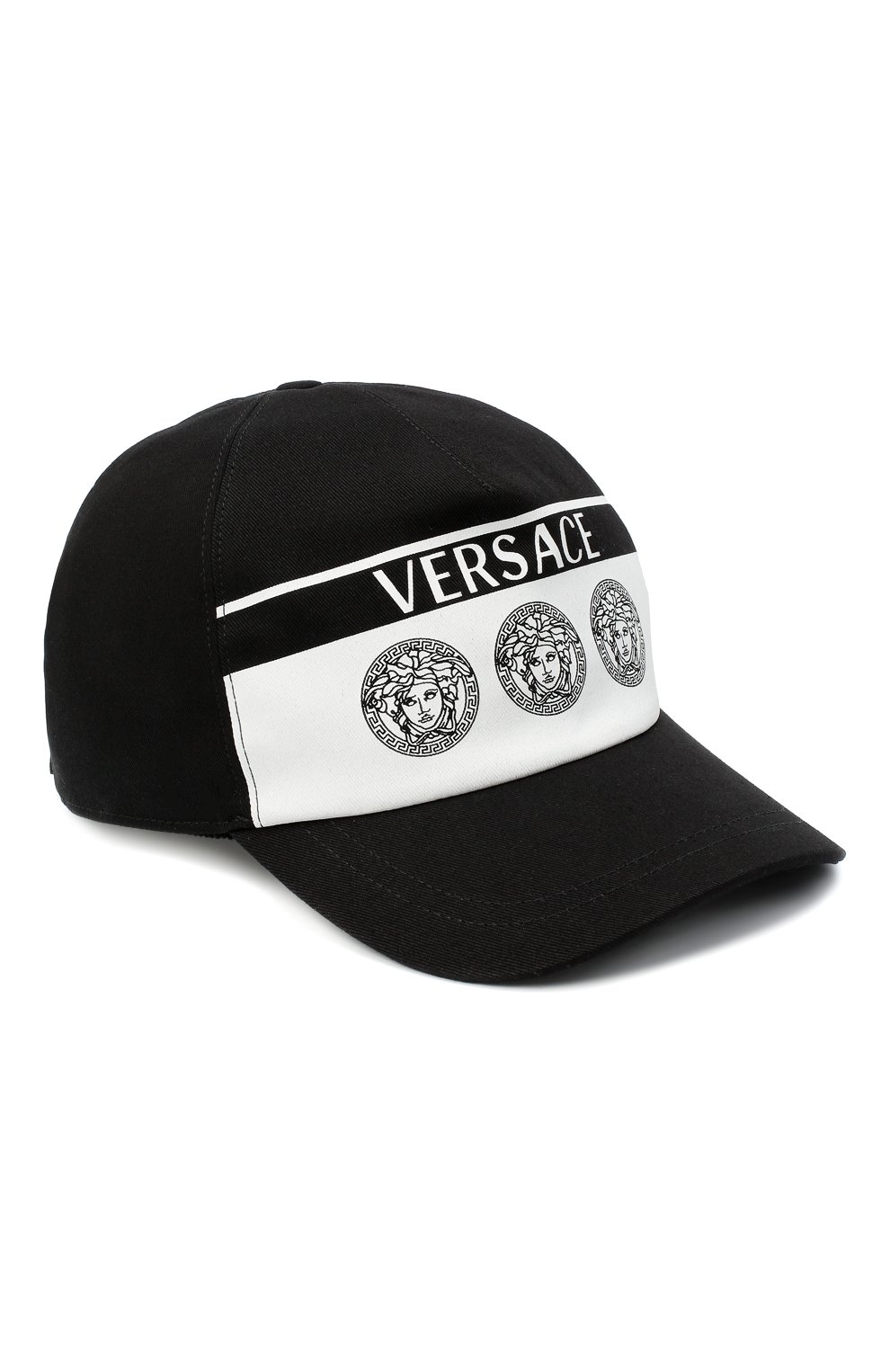 Мужской хлопковая бейсболка VERSACE черного цвета, арт. ICAP004/A236199 | Фото 1