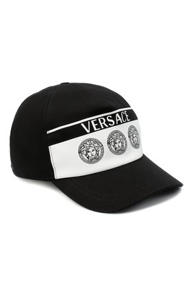Мужской хлопковая бейсболка VERSACE черного цвета по цене 29550 руб., арт. ICAP004/A236199 | Фото 1 Мужской хлопковая бейсболка VERSACE черного цвета, арт. ICAP004/A236199 | Фото 1