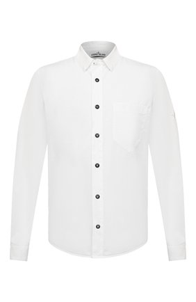 Мужская хлопковая рубашка STONE ISLAND белого цвета по цене 18050 руб., арт. 731512501 | Фото 1 Мужская хлопковая рубашка STONE ISLAND белого цвета, арт. 731512501 | Фото 1