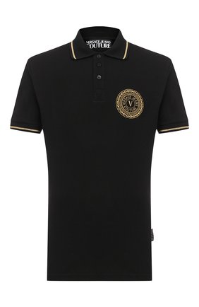 Мужское хлопковое поло VERSACE JEANS COUTURE черного цвета по цене 10350 руб., арт. B3GZA71T-P0L0 ZUP621 S LIM 57/36571 | Фото 1 Мужское хлопковое поло VERSACE JEANS COUTURE черного цвета, арт. B3GZA71T-P0L0 ZUP621 S LIM 57/36571 | Фото 1