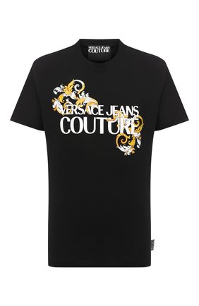 Мужская хлопковая футболка VERSACE JEANS COUTURE черного цвета по цене 9950 руб., арт. B3GZA7TB-ZUP600 S LIM 41/30319 | Фото 1 Мужская хлопковая футболка VERSACE JEANS COUTURE черного цвета, арт. B3GZA7TB-ZUP600 S LIM 41/30319 | Фото 1
