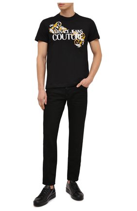 Мужская хлопковая футболка VERSACE JEANS COUTURE черного цвета по цене 9950 руб., арт. B3GZA7TB-ZUP600 S LIM 41/30319 | Фото 2 Мужская хлопковая футболка VERSACE JEANS COUTURE черного цвета, арт. B3GZA7TB-ZUP600 S LIM 41/30319 | Фото 2