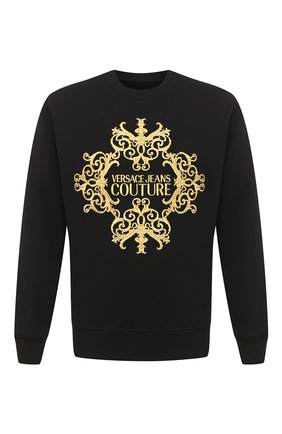 Мужской хлопковый свитшот VERSACE JEANS COUTURE черного цвета по цене 36050 руб., арт. B7GZA712-Z U P 302 SLIM EMB C0UTURE/13988 | Фото 1 Мужской хлопковый свитшот VERSACE JEANS COUTURE черного цвета, арт. B7GZA712-Z U P 302 SLIM EMB C0UTURE/13988 | Фото 1