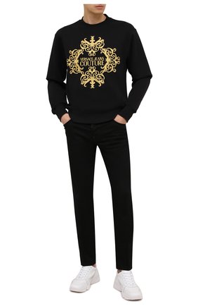 Мужской хлопковый свитшот VERSACE JEANS COUTURE черного цвета по цене 36050 руб., арт. B7GZA712-Z U P 302 SLIM EMB C0UTURE/13988 | Фото 2 Мужской хлопковый свитшот VERSACE JEANS COUTURE черного цвета, арт. B7GZA712-Z U P 302 SLIM EMB C0UTURE/13988 | Фото 2