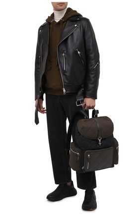 Мужской комбинированный рюкзак ERMENEGILDO ZEGNA темно-зеленого цвета по цене 116500 руб., арт. C1282X-LHTMS | Фото 2 Мужской комбинированный рюкзак ERMENEGILDO ZEGNA темно-зеленого цвета, арт. C1282X-LHTMS | Фото 2