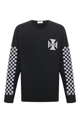 Мужская хлопковый лонгслив RHUDE черного цвета по цене 42350 руб., арт. RHU08PF20017 | Фото 1 Мужская хлопковый лонгслив RHUDE черного цвета, арт. RHU08PF20017 | Фото 1