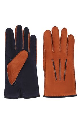 Мужские замшевые перчатки LORO PIANA оранжевого цвета, арт. FAL4614 | Фото 2 (Мужское Кросс-КТ: Кожа и замша; Материал: Замша, Натуральная кожа; Региональные ограничения белый список (Axapta Mercury): RU)