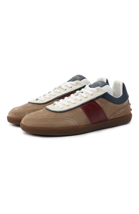 Мужские комбинированные кеды TOD’S светло-коричневого цвета по цене 39950 руб., арт. XXM68C0DP300XQ | Фото 1 Мужские комбинированные кеды TOD’S светло-коричневого цвета, арт. XXM68C0DP300XQ | Фото 1