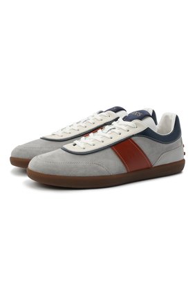 Мужские комбинированные кеды TOD’S серого цвета по цене 36950 руб., арт. XXM68C0DP30IRA | Фото 1 Мужские комбинированные кеды TOD’S серого цвета, арт. XXM68C0DP30IRA | Фото 1 (Подошва: Плоская; Материал внутренний: Натуральная кожа)