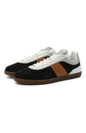 Мужские комбинированные кеды TOD’S черного цвета по цене 39950 руб., арт. XXM68C0DP30IRA | Фото 1 Мужские комбинированные кеды TOD’S черного цвета, арт. XXM68C0DP30IRA | Фото 1