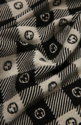 Мужской шарф из шерсти и хлопка GUCCI черного цвета по цене 28900 руб., арт. 633990/4GB21 | Фото 2 Мужской шарф из шерсти и хлопка GUCCI черного цвета, арт. 633990/4GB21 | Фото 2