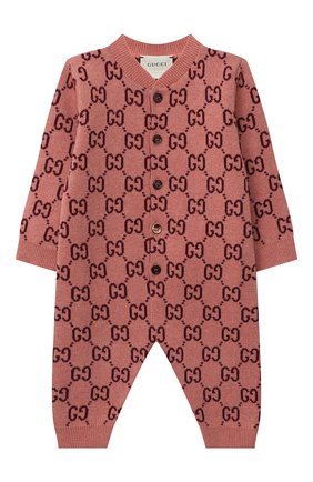 Детский шерстяной комбинезон GUCCI розового цвета по цене 28900 руб., арт. 621875/XKBGY | Фото 1 Детский шерстяной комбинезон GUCCI розового цвета, арт. 621875/XKBGY | Фото 1