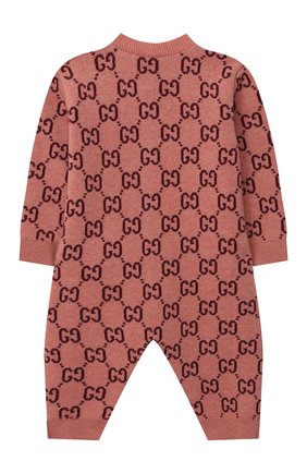 Детский шерстяной комбинезон GUCCI розового цвета по цене 28900 руб., арт. 621875/XKBGY | Фото 2 Детский шерстяной комбинезон GUCCI розового цвета, арт. 621875/XKBGY | Фото 2