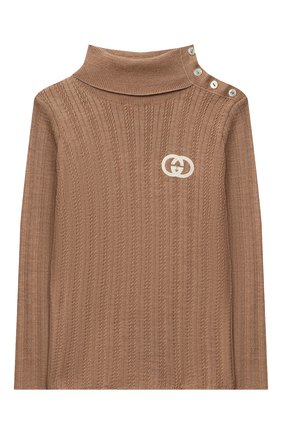 Детский шерстяная водолазка GUCCI бежевого цвета по цене 21500 руб., арт. 622705/XKBHD | Фото 1 Детский шерстяная водолазка GUCCI бежевого цвета, арт. 622705/XKBHD | Фото 1