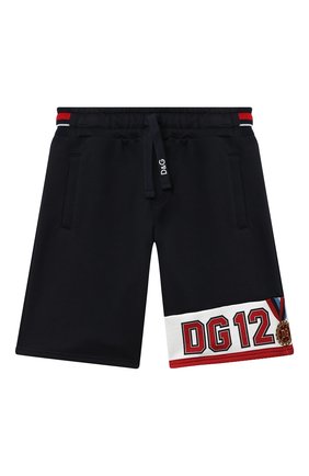 Детские хлопковые шорты DOLCE & GABBANA темно-синего цвета по цене 19950 руб., арт. L4JQH1/G7WWM/8-14 | Фото 1 Детские хлопковые шорты DOLCE & GABBANA темно-синего цвета, арт. L4JQH1/G7WWM/8-14 | Фото 1