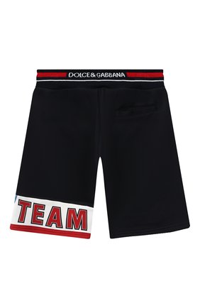 Детские хлопковые шорты DOLCE & GABBANA темно-синего цвета по цене 19950 руб., арт. L4JQH1/G7WWM/8-14 | Фото 2 Детские хлопковые шорты DOLCE & GABBANA темно-синего цвета, арт. L4JQH1/G7WWM/8-14 | Фото 2