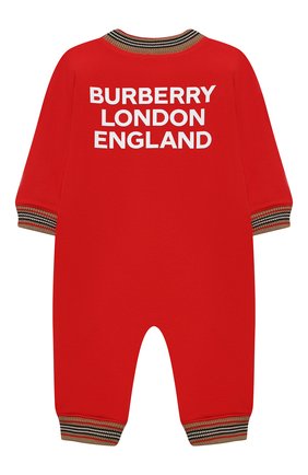 Детского хлопковый комбинезон BURBERRY красного цвета по цене 21350 руб., арт. 8030369 | Фото 2 Детского хлопковый комбинезон BURBERRY красного цвета, арт. 8030369 | Фото 2