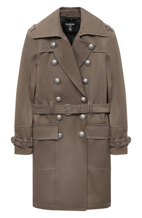 Детский хлопковый тренч BALMAIN хаки цвета по цене 66650 руб., арт. 6N2080/NC690/12-16 | Фото 1 Детский хлопковый тренч BALMAIN хаки цвета, арт. 6N2080/NC690/12-16 | Фото 1