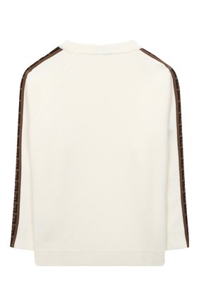 Детский шерстяной пуловер FENDI белого цвета по цене 79350 руб., арт. JUG003/A8L9/3A-6A | Фото 2 Детский шерстяной пуловер FENDI белого цвета, арт. JUG003/A8L9/3A-6A | Фото 2 (Рукава: Длинные; Материал внешний: Шерсть; Мальчики Кросс-КТ: Пуловер-одежда; Ростовка одежда: 6 лет | 116 см)