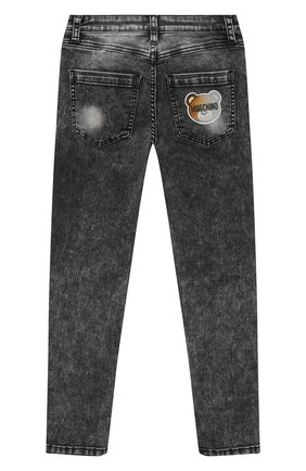 Детские джинсы MOSCHINO серого цвета по цене 12850 руб., арт. HUP03X/LXE22/4A-8A | Фото 2 Детские джинсы MOSCHINO серого цвета, арт. HUP03X/LXE22/4A-8A | Фото 2