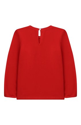 Детский хлопковый лонгслив MOSCHINO красного цвета по цене 8685 руб., арт. MD0002/LBA11 | Фото 2 Детский хлопковый лонгслив MOSCHINO красного цвета, арт. MD0002/LBA11 | Фото 2