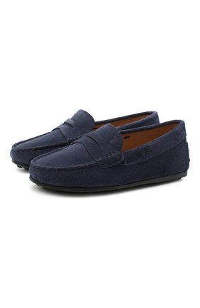 Детские замшевые мокасины TOD’S темно-синего цвета по цене 18200 руб., арт. UXC0LR00010RE0 | Фото 1 Детские замшевые мокасины TOD’S темно-синего цвета, арт. UXC0LR00010RE0 | Фото 1 (Материал внутренний: Натуральная кожа; Мальчики Кросс-КТ: мокасины)