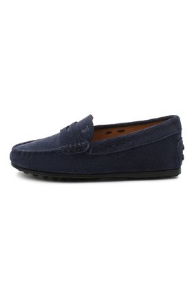 Детские замшевые мокасины TOD’S темно-синего цвета по цене 18200 руб., арт. UXC0LR00010RE0 | Фото 2 Детские замшевые мокасины TOD’S темно-синего цвета, арт. UXC0LR00010RE0 | Фото 2 (Материал внутренний: Натуральная кожа; Мальчики Кросс-КТ: мокасины)