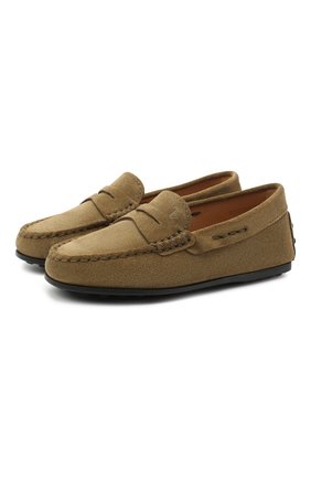 Детские замшевые мокасины TOD’S хаки цвета по цене 21100 руб., арт. UXC0LR00010RE0 | Фото 1 Детские замшевые мокасины TOD’S хаки цвета, арт. UXC0LR00010RE0 | Фото 1 (Материал внутренний: Натуральная кожа; Мальчики Кросс-КТ: мокасины; Материал внешний: Кожа; Мальчики-школьная форма: Классическая обувь)