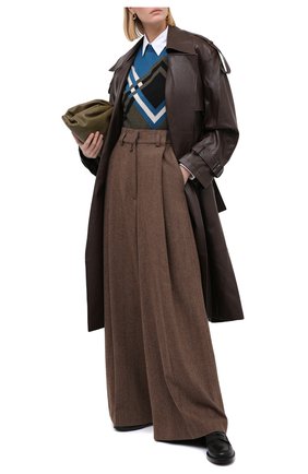 Женские шерстяные брюки DRIES VAN NOTEN коричневого цвета по цене 59950 руб., арт. 202-10940-1041 | Фото 2 Женские шерстяные брюки DRIES VAN NOTEN коричневого цвета, арт. 202-10940-1041 | Фото 2
