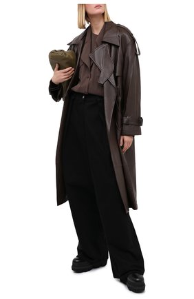 Женская рубашка LOW CLASSIC темно-коричневого цвета по цене 22550 руб., арт. L0W20FW_SH08DB | Фото 2 Женская рубашка LOW CLASSIC темно-коричневого цвета, арт. L0W20FW_SH08DB | Фото 2