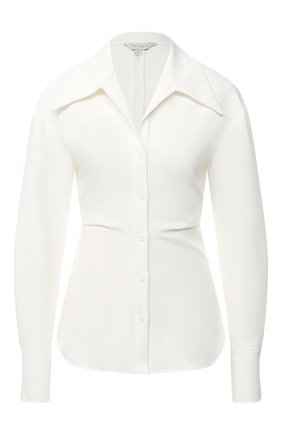 Женская рубашка LOW CLASSIC белого цвета, арт. L0W20FW_SH15IV | Фото 1 (Рукава: Длинные; Длина (для топов): Стандартные; Материал внешний: Синтетический материал; Принт: Без принта; Женское Кросс-КТ: Рубашка-одежда; Стили: Классический)