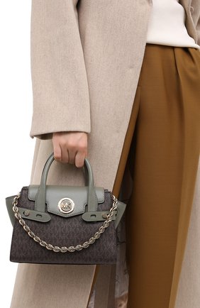 Женская сумка carmen small MICHAEL MICHAEL KORS хаки цвета по цене 31950 руб., арт. 30T0GNMM0B | Фото 2 Женская сумка carmen small MICHAEL MICHAEL KORS хаки цвета, арт. 30T0GNMM0B | Фото 2