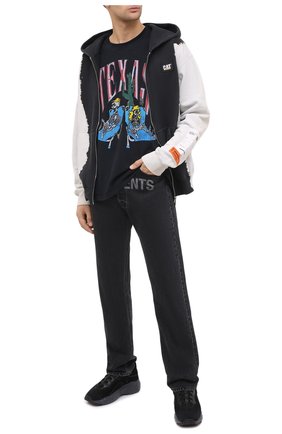 Мужская хлопковая футболка RHUDE черного цвета по цене 23050 руб., арт. RHU08PF20013 | Фото 2 Мужская хлопковая футболка RHUDE черного цвета, арт. RHU08PF20013 | Фото 2