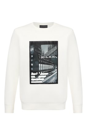 Мужской хлопковый свитшот EMPORIO ARMANI белого цвета по цене 24950 руб., арт. 6H1MQ8/1JHSZ | Фото 1 Мужской хлопковый свитшот EMPORIO ARMANI белого цвета, арт. 6H1MQ8/1JHSZ | Фото 1