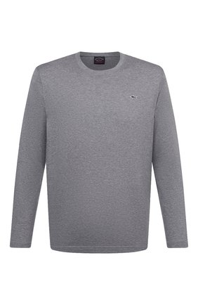 Мужская хлопковый лонгслив PAUL&SHARK серого цвета по цене 11350 руб., арт. C0P1093/C00 | Фото 1 Мужская хлопковый лонгслив PAUL&SHARK серого цвета, арт. C0P1093/C00 | Фото 1