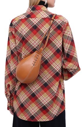 Женская сумка punch JW ANDERSON коричневого цвета, арт. HB0283 LA0020 | Фото 5 (Сумки-технические: Сумки через плечо, Сумки top-handle; Материал: Натуральная кожа; Ремень/цепочка: На ремешке; Размер: small)