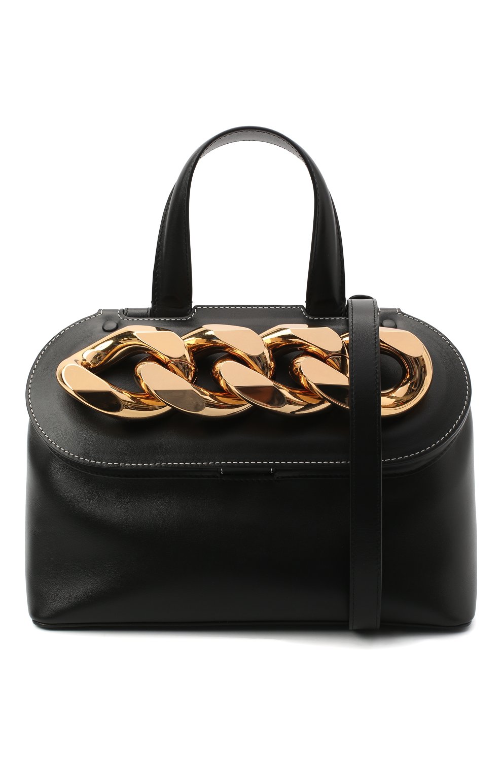 Женская сумка chain lid JW ANDERSON черного цвета, арт. HB0307 LA0020 | Фото 5 (Сумки-технические: Сумки через плечо, Сумки top-handle; Размер: medium; Материал: Натуральная кожа)