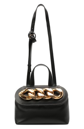 Женская сумка chain lid JW ANDERSON черного цвета, арт. HB0307 LA0020 | Фото 6 (Сумки-технические: Сумки через плечо, Сумки top-handle; Размер: medium; Материал: Натуральная кожа)