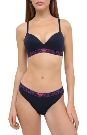 Женские трусы-стринги EMPORIO ARMANI темно-синего цвета по цене 4490 руб., арт. 162948/0A317 | Фото 2 Женские трусы-стринги EMPORIO ARMANI темно-синего цвета, арт. 162948/0A317 | Фото 2