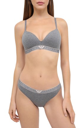 Женские трусы-стринги EMPORIO ARMANI серого цвета по цене 4490 руб., арт. 162948/0A317 | Фото 2 Женские трусы-стринги EMPORIO ARMANI серого цвета, арт. 162948/0A317 | Фото 2