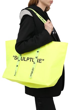 Женский сумка-тоут sculpture OFF-WHITE желтого цвета по цене 24150 руб., арт. 0WNA094E20PLA0011810 | Фото 2 Женский сумка-тоут sculpture OFF-WHITE желтого цвета, арт. 0WNA094E20PLA0011810 | Фото 2