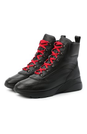 Женские кожаные ботинки active one HOGAN черного цвета по цене 42550 руб., арт. HXW3850DB900EM | Фото 1 Женские кожаные ботинки active one HOGAN черного цвета, арт. HXW3850DB900EM | Фото 1